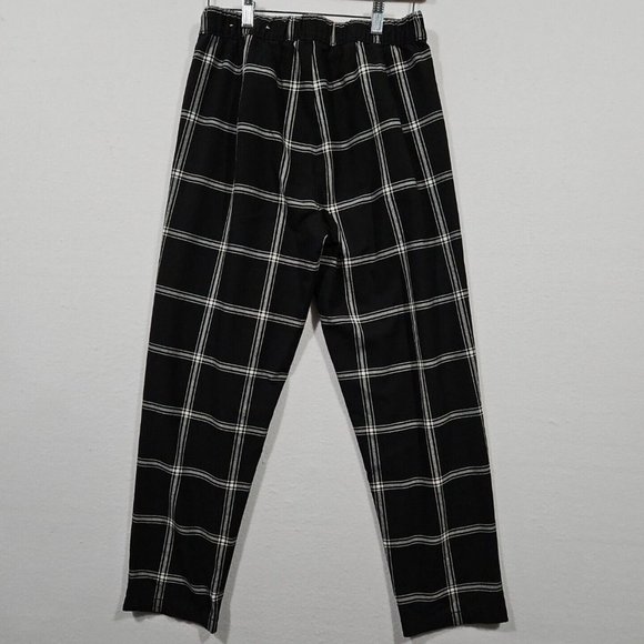 American Eagle Size 2 Black Plaid Super Hi-Rise Skinny Cropped Pants Drawstring - Picture 3 of 10
